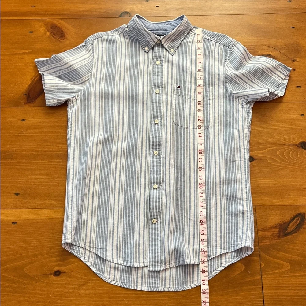 Tommy Hilfiger Striped Linen Short Sleeve Shirt Sz M